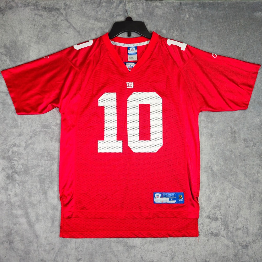 Reebok Jersey Men L Red Eli Manning New York Giants NFL Equipment 10 Mesh